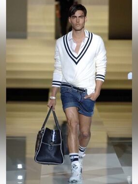 Men's White V-Neck Sweater by Dolce&Gabbana